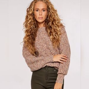 Mixed Flecked Ribbed Sweater